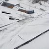Odklízení sněhu ze střechy, vyčištěné úžlabí
